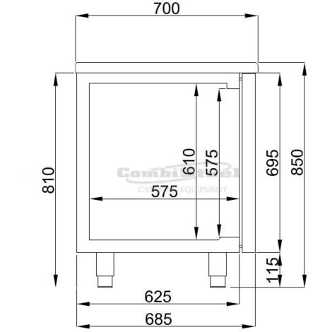 Table réfrigérée profondeur 700 - 4 portes - Combisteel
