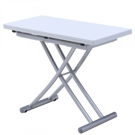 Table relevable extensible COLIBRI ultra compacte laquée blanc 100 x 45/90 cm - blanc