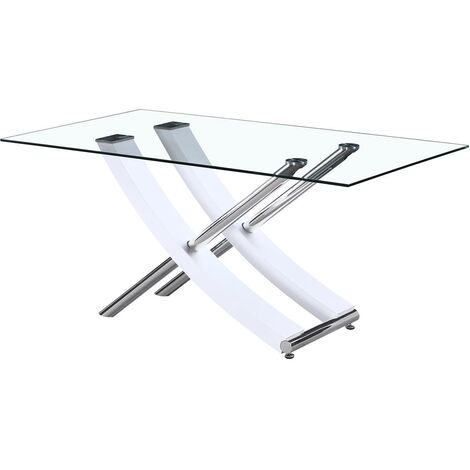 Table repas Diva - 160 x 90 x 76 cm - Blanc laqué