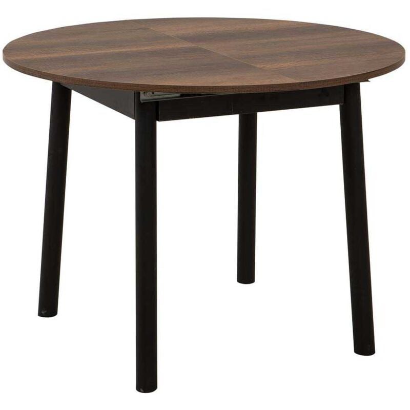 Hanah Home - Table repas ronde en aggloméré avec allonge Oliver
