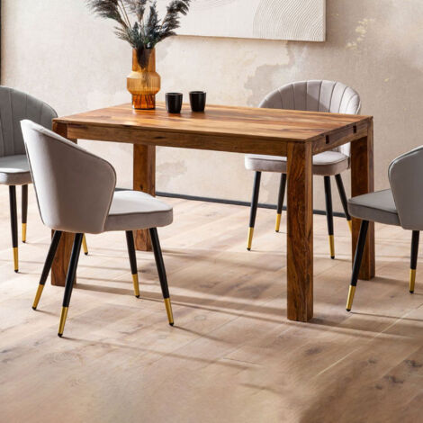 Table repas extensible 120-200x80x76 cm en bois de sheesham massif
