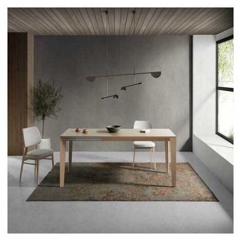 GREG - Table avec rallonge en coeur de hêtre, huilé naturel 100x130