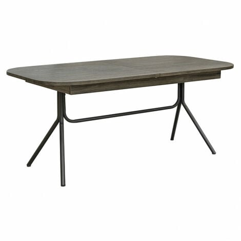 Table repas extensible L180/220 cm en bois cendré et métal - KUBI