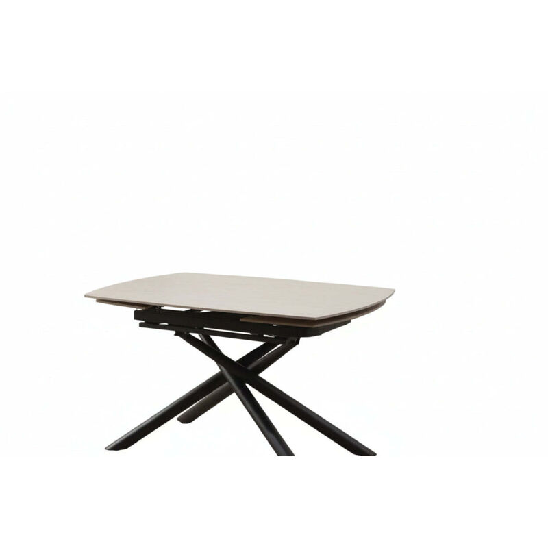 Table repas extensible céramique travertin beige 129/189 cm – NYSA