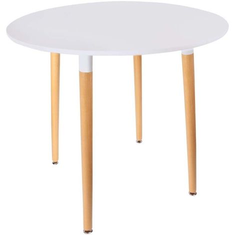 Table repas ronde 76 cm Scandi - Blanc