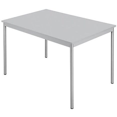 Table restauration rectangulaire L 120 x P 80 cm - Klass - plateau gris - Maxiburo