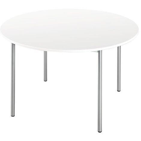 Table restauration ronde D 120 cm - Klass - plateau blanc - Maxiburo