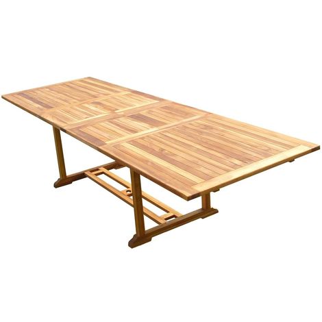 Table retangulaire en teck aspect huilé KALOA L.200-300 P.100 cm