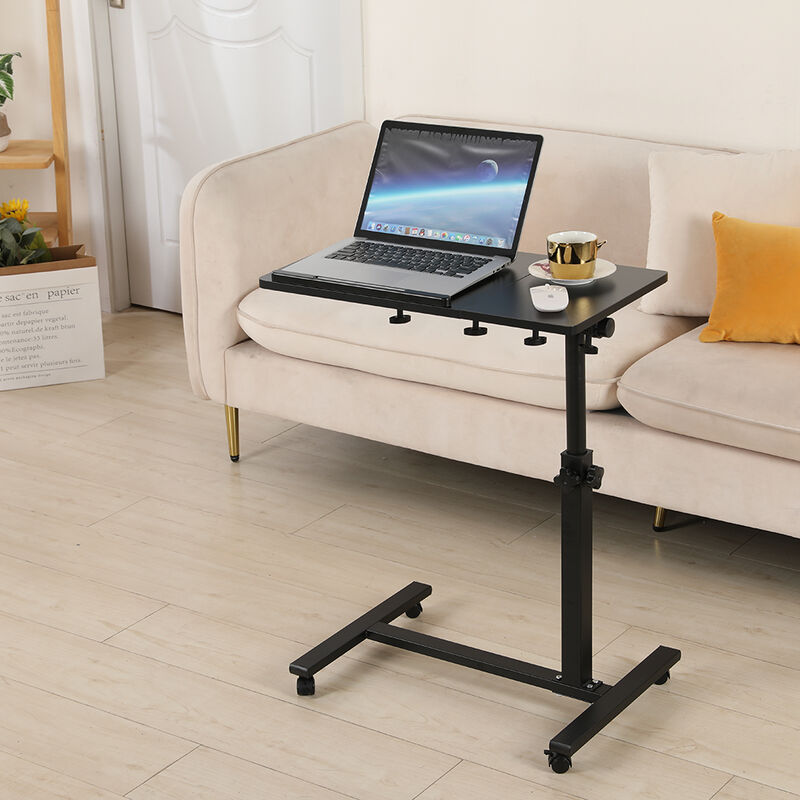 Sifree - Table réglable pour ordinateur portable, support inclinable avec roulettes,noir 6034.558/90cm