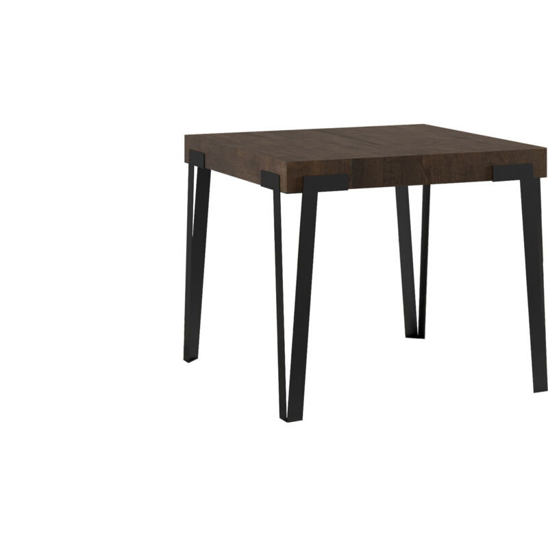 Table extensible 90x90/246 cm Rio Noce structure anthracite