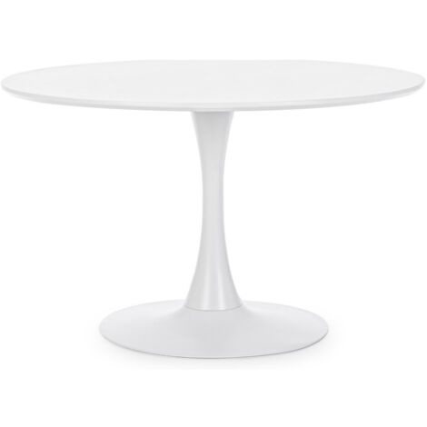 Table ronde 100cm laquée blanc Pétale