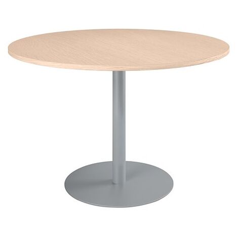 Table ronde 120 cm plateau hêtre piètement colonne aluminium Essens - Maxiburo