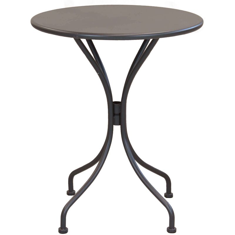 Magazzini Cosma - Table ronde Ø60 du jardin extérieur pour bar et pub avec structure en acier rond en fer DarkGray - DarkGray
