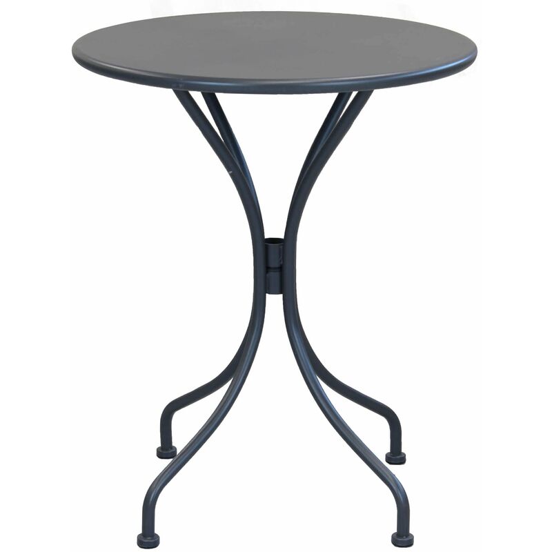 Table ronde Ø60 du jardin extérieur pour bar et pub avec structure en acier rond en fer Black - Black