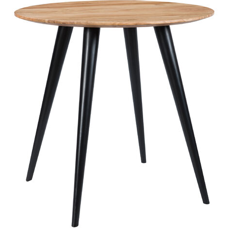 Table ronde 80 cm en bois d'acacia, 2-3 personnes - Modasa - Bois clair