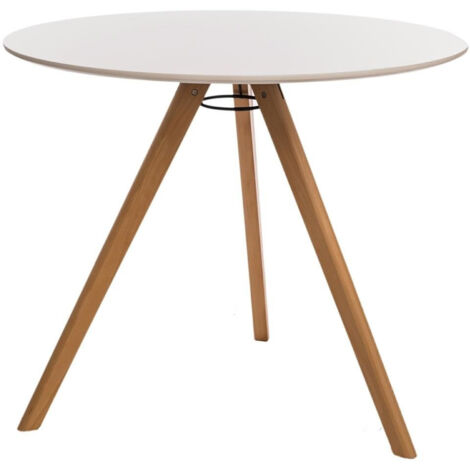 TABLE RONDE blanche SCANDINAVE Rocket pour la cuisine