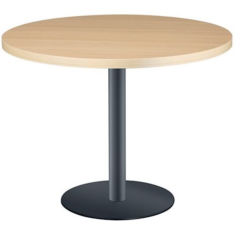 Table ronde chêne clair pied métal anthracite - Milano - Maxiburo