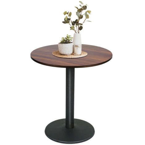 Table Ronde Couleur du bois Loisirs Table à Manger Scandinave Balcon Petite Table Ronde(Size:60x60x75cm)