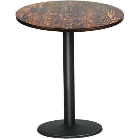 Table Ronde Couleur du bois Loisirs Table à Manger Scandinave Balcon Petite Table Ronde(Size:60x60x75cm)