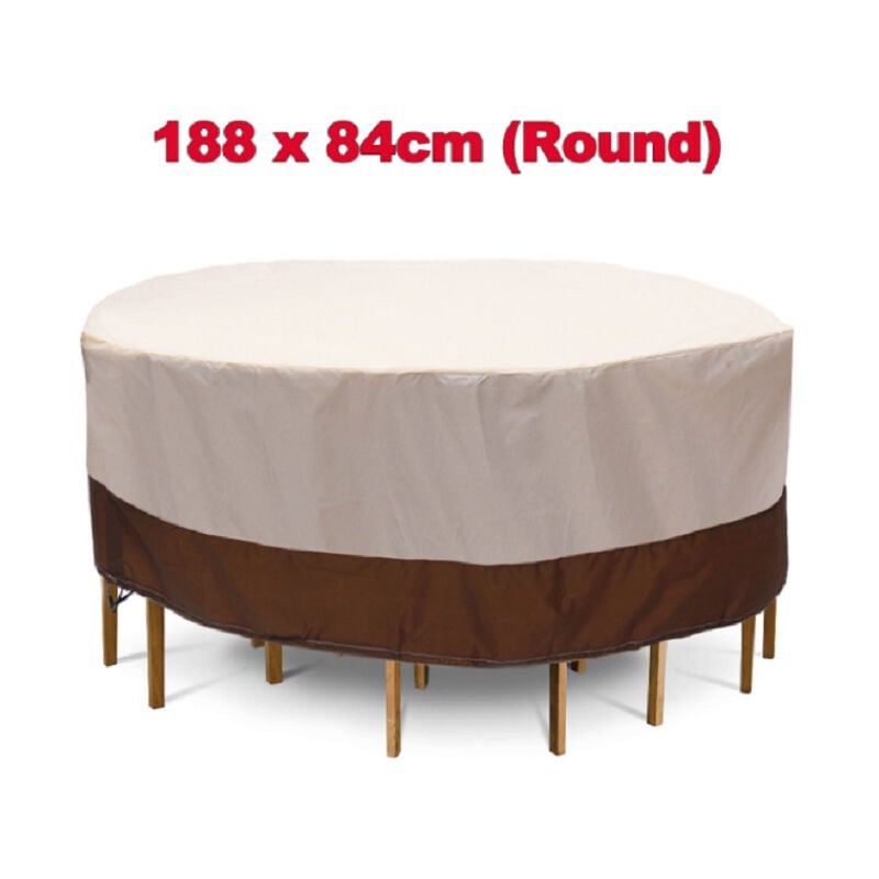 Table ronde couverture étanche chaise banc canapé housse anti-poussière meubles de patio extérieur 18884cm