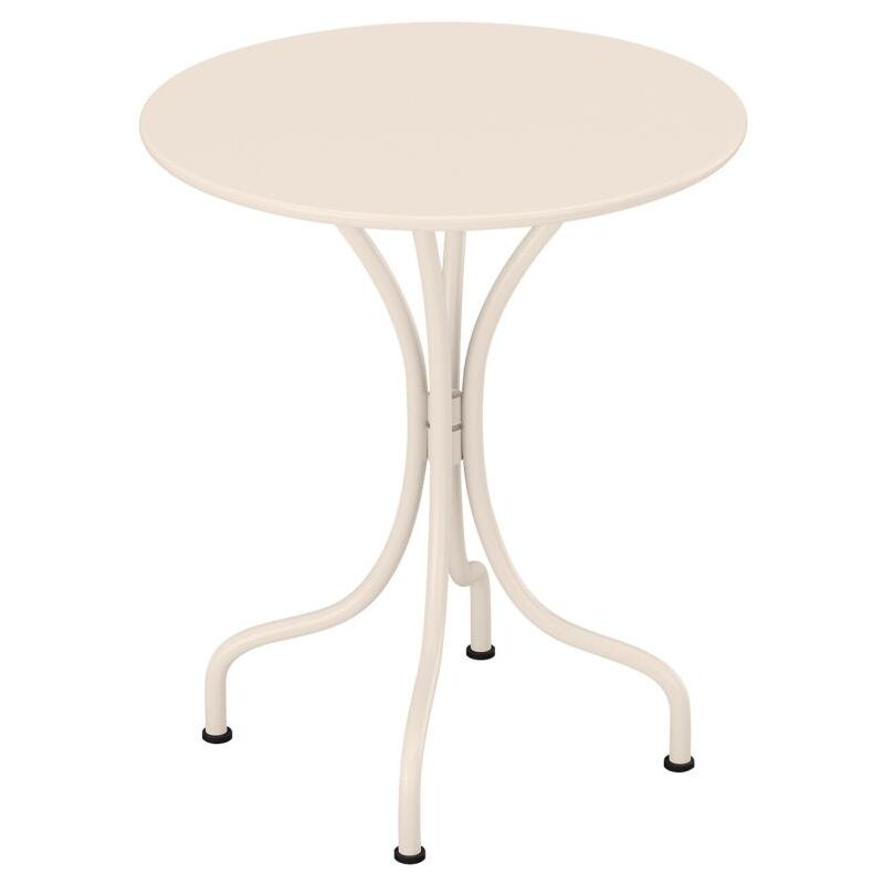 Vente-unique - Table ronde de jardin D.60 cm en métal - Beige - mirmande de mylia