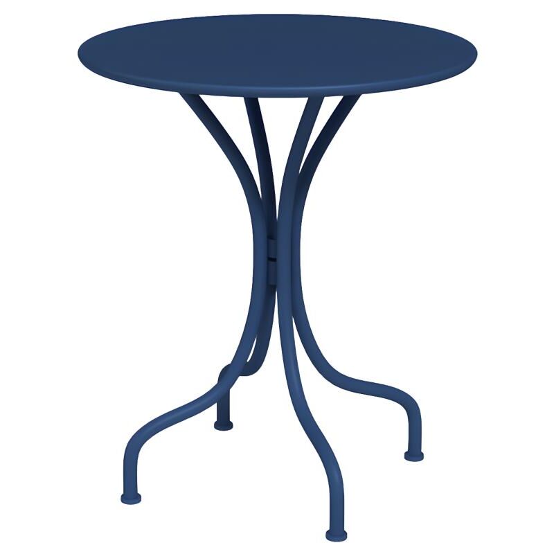 Vente-unique - Table ronde de jardin D.60 cm en métal - Bleu nuit - mirmande de mylia
