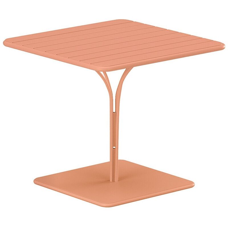 Vente-unique - Table de jardin L.80 cm en métal - Orange clair - mirmande de mylia