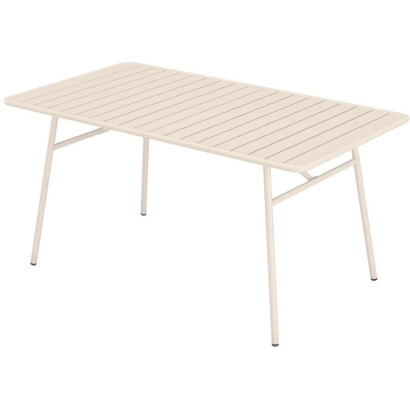 VENTE UNIQUE Table de jardin L.160 cm en m&eacute;tal - Beige - MIRMANDE de MYLIA