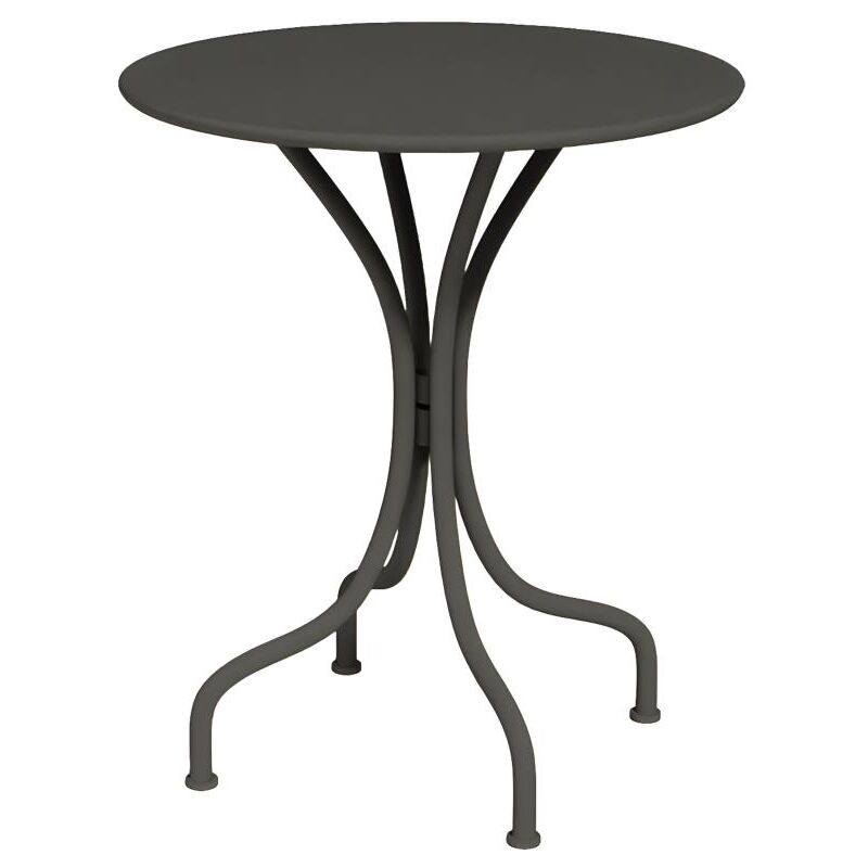 Vente-unique - Table ronde de jardin D.60 cm en métal - Gris anthracite - mirmande de mylia