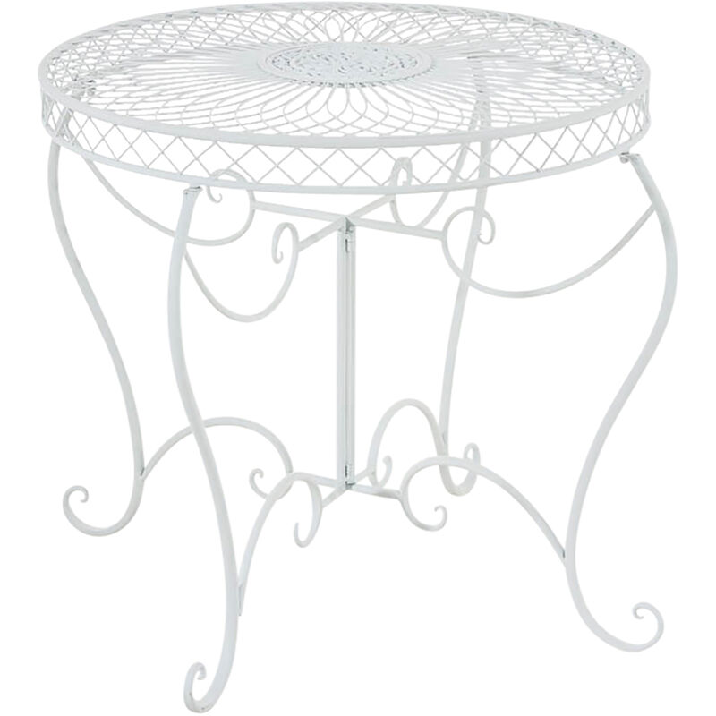 Table ronde avec un style romantique orné de différentes décorations de couleurs colore : Blanc