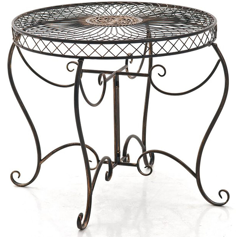 Table ronde avec un style romantique orné de différentes décorations de couleurs colore : Bronze