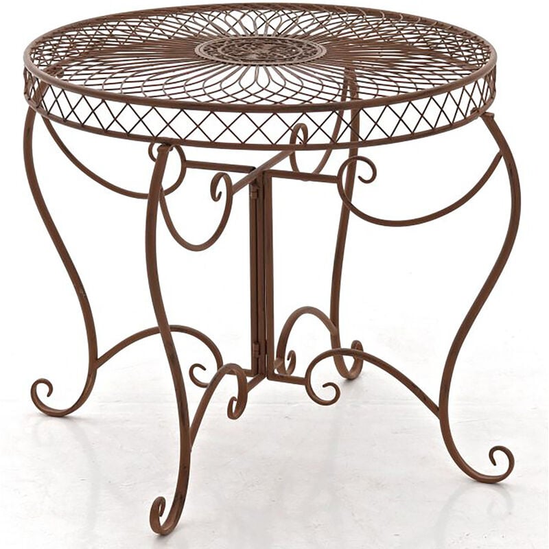CLP - Table ronde avec un style romantique orné de différentes décorations de couleurs colore : antique brun