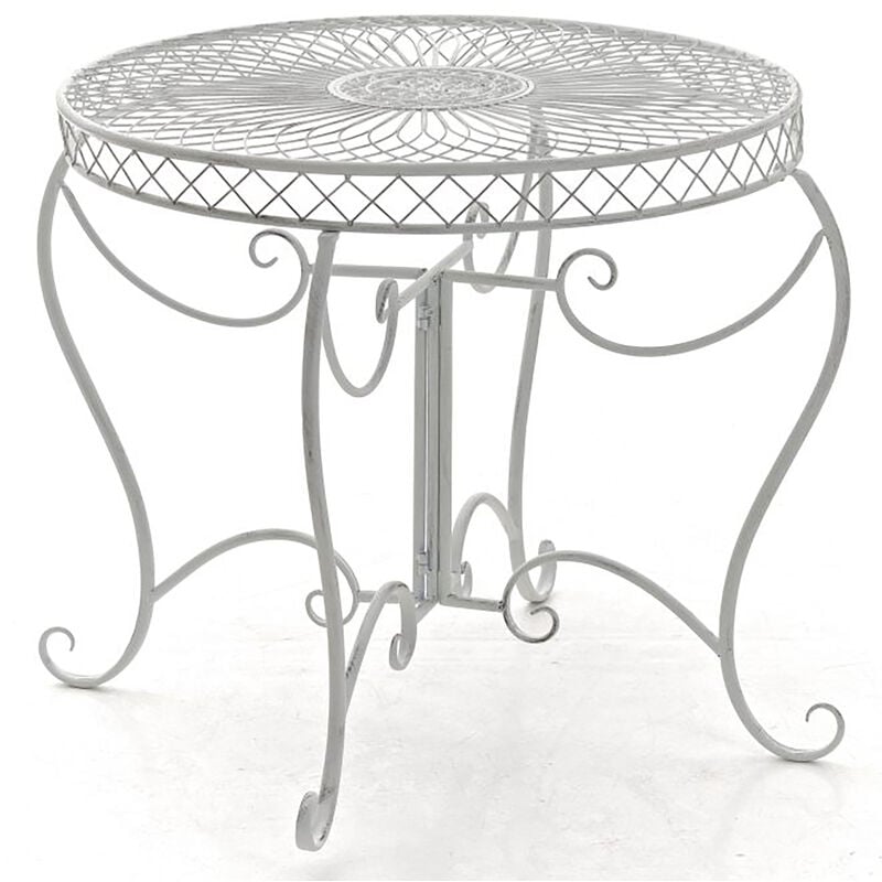 Table de jardin Sheela en fer forgé Blanc antique