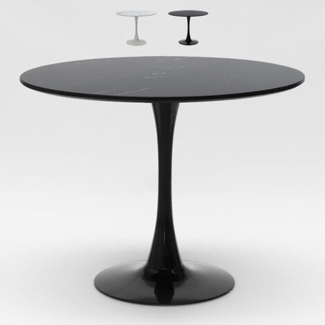 table ronde de salle à manger et salon effet marbre 80 cm Tulipan murmar 80