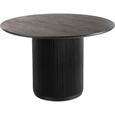 Table ronde en bois noir élégante style contemporain - noir bois de manguier