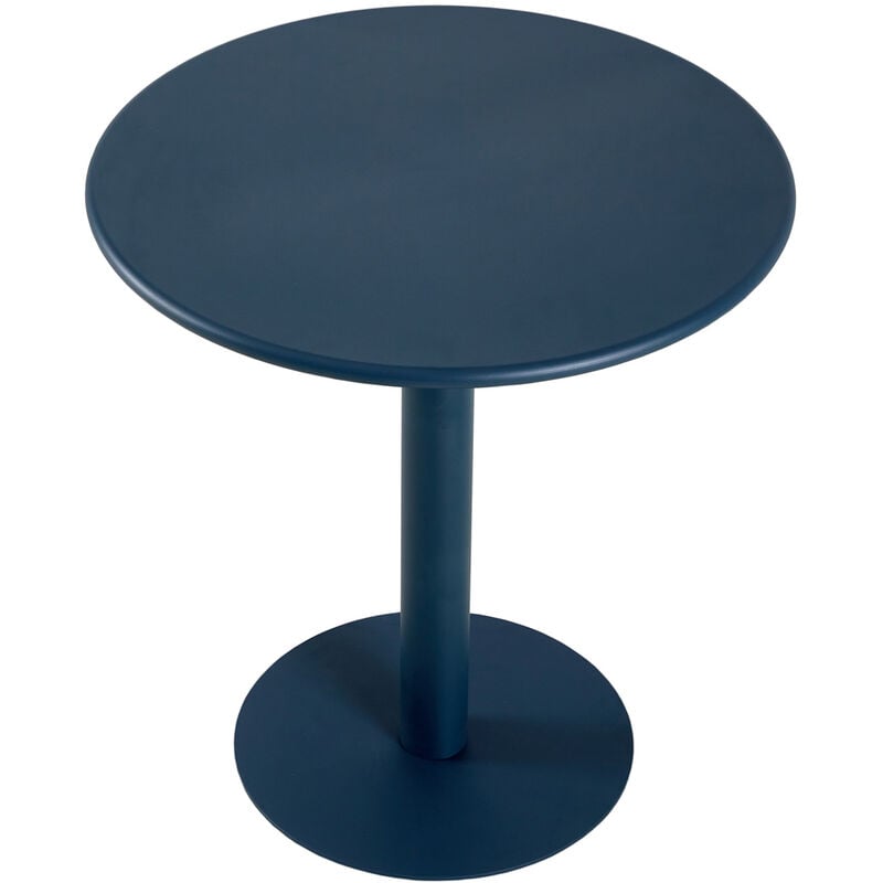 Table ronde en métal coloris gris anthracite - diamètre 70 x hauteur 73 cm Pegane