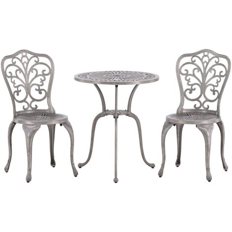 Table ronde et 2 chaises de jardin Nandin