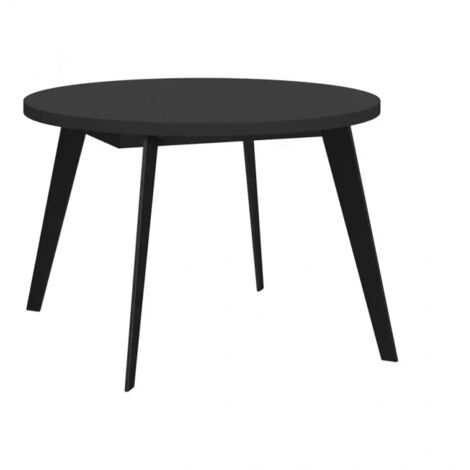 Table ronde extensible 110 à 155 cm noir pieds métal - VANESSA
