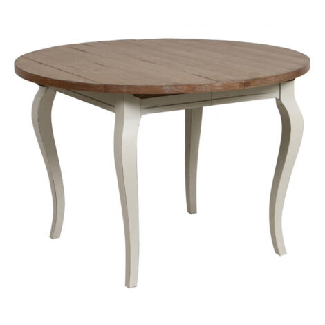 Table ronde extensible - Bois - Blanc - Interior's