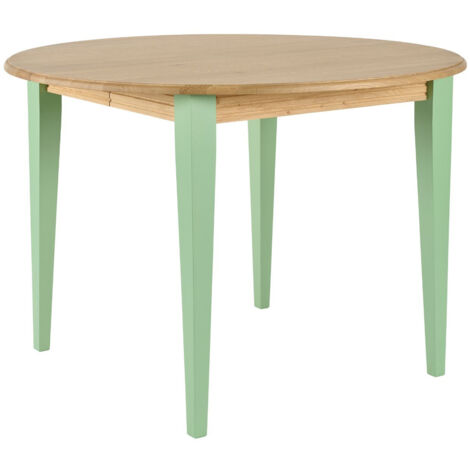 Table ronde extensible en bois 4/6 places D105 pieds colorés - VICTORIA