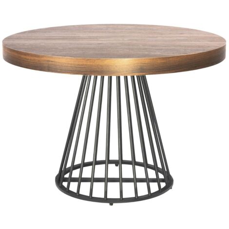 Table ronde extensible Grivery Bois Noisette pieds Noir
