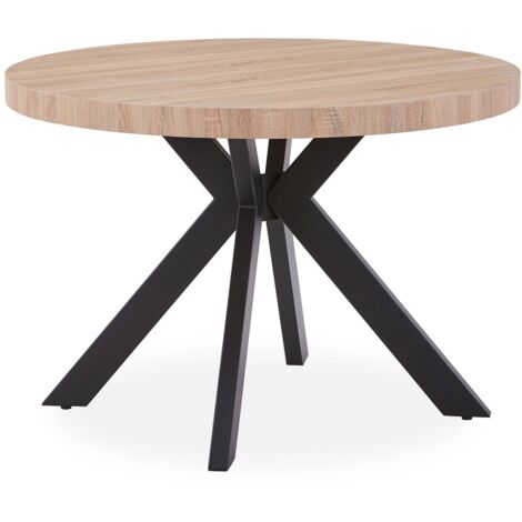 Table ronde extensible Myriade Noir et Chêne Clair