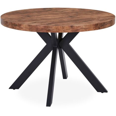 Table ronde extensible Myriade Noir et Noyer