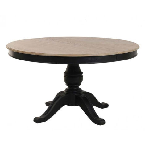 Table ronde extensible pour 6 à 10 pers - Bois - Noir - Interior's