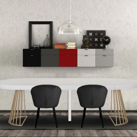 Table ronde extensible Soare Blanc pieds Or