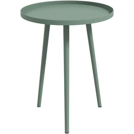 Table ronde extérieure résistante aux intempéries, diamètre 40 cm, verte — adaptée aux balcons et terrasses