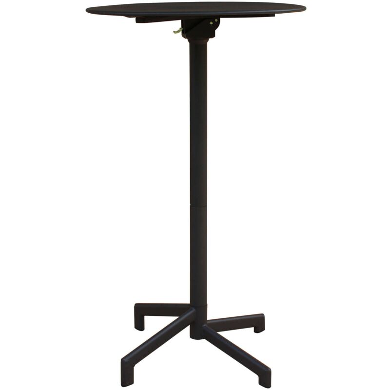 Table ronde haute Ø60 cm de la barre extérieure et des pubs avec structure et haut en acier Vegas Grey - Grey