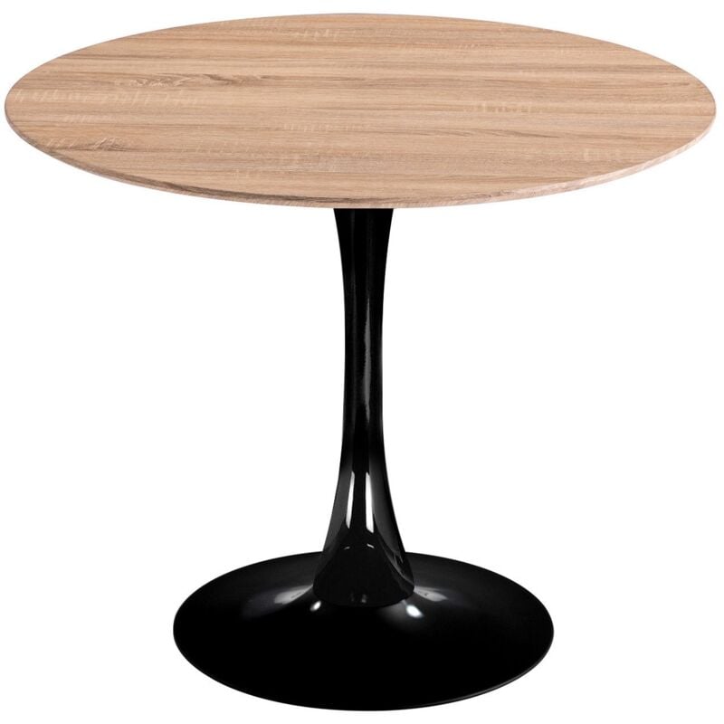 table ronde ibiza black ø90 cm surface bois pied noir - http://www.ventamueblesonline.es/img/co/2048.jpg