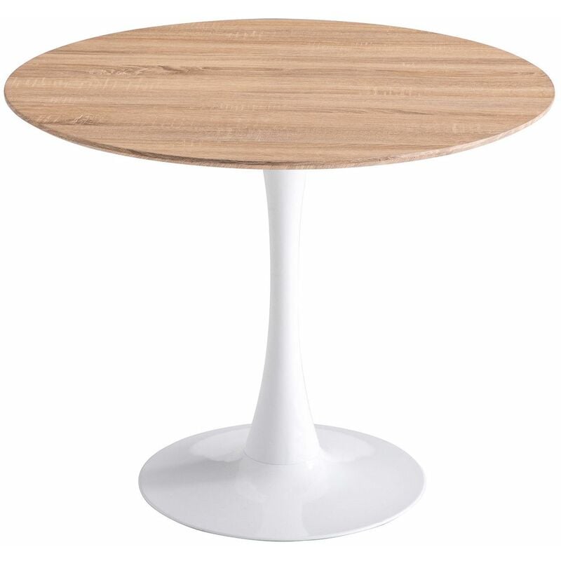 table ronde ibiza white ø90 cm surface bois pied blanc - http://www.ventamueblesonline.es/img/co/2046.jpg