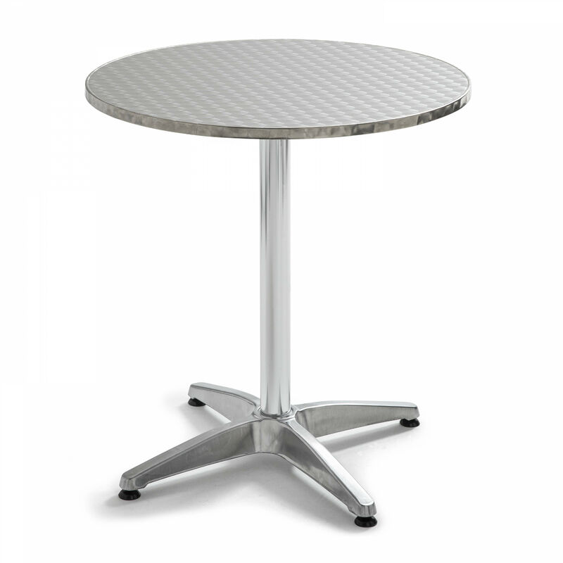 Table ronde inclinable en inox gris